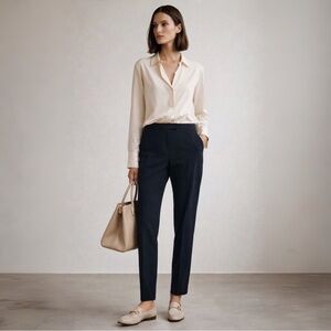 MaxMara ‘S Wool Tailored Trousers Navy Size 10